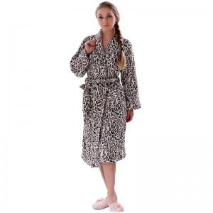 Voksne leopardkåbe kvinder trykte pyjamas