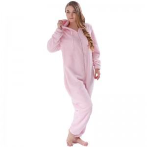Voksne Onesie lyserøde pyjamasæt