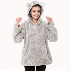 Kvinder snuggle Fleece Cationic Animal Hooded Sweatshirt