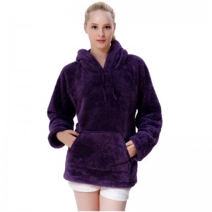 Kvinder snuggle fleece lilla sweatshirt med hætte